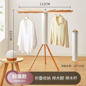 Installation-free Octopus Eight-claw Floor Foldable Solid Wood Invisible Indoor Portable Air Quilt Clothing Rod