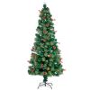 6.5ft Pre-Lit Fiber Optical Christmas Tree with Colorful Lights and 260 Branch Tips