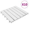 Decking Tiles 10 pcs White 11.8"x11.8" Solid Acacia Wood