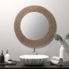 Natural Jute Rope Round Wall Mirror 26"