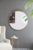 36" x 39" Round Gold Mirror, Wall Mounted Mirror with Metal Frame for Bathroom Living Room