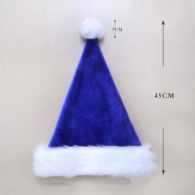 Decorations Red Plush Christmas Hat (Option: Blue Adult)