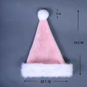 Decorations Red Plush Christmas Hat (Option: Pink Adult Style)