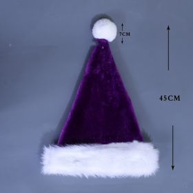 Decorations Red Plush Christmas Hat (Option: Purple Adult Style)