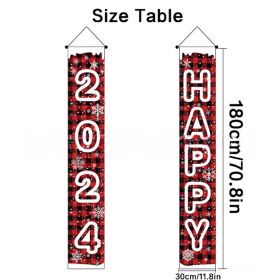 Couplet New Year Festival Letters For Decoration Flag (Option: 30x180CM-Happy2024)