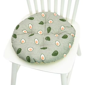 Printed Polyester Linen Cotton And Linen Five-circle Chair Cushion Bay Window Round (Option: 40CM Round 001-40x40cm)