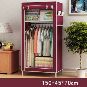 Single Dormitory Dust Closed Wardrobe (Option: Rolling shutter wine red)