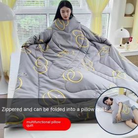 Multi-functional Lazy Quilt Student Dormitory Can Wear Sleeved Quilt (Option: Universal Gray-Adult Pillow)