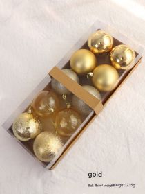 Christmas Ball Decorations Colorful Solid Color Sequined Tree Pendant (Option: Sku12 Gold 8CM)