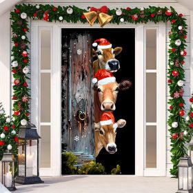 Christmas Festival Door Set Decorative Cloth (Option: SDMT157-Width 90cmx Height 200cm)