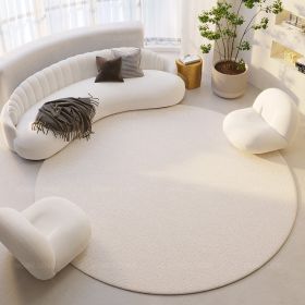 Silent Wind Absorbent Round Carpet Cream Wind Hanging Basket Dressing Table Bedroom Bedside Household Crystal (Option: Plain 01-60X60cm)