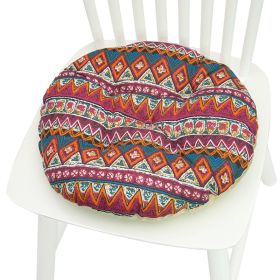 Printed Polyester Linen Cotton And Linen Five-circle Chair Cushion Bay Window Round (Option: 40CM Round 019-40x40cm)