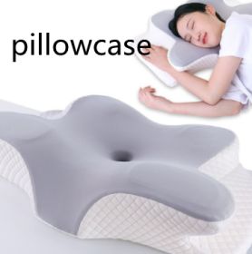 Slow Rebound Memory Foam Cervical Support Pillow (Option: Pillowcase-MJ8149 Wing Pillow)