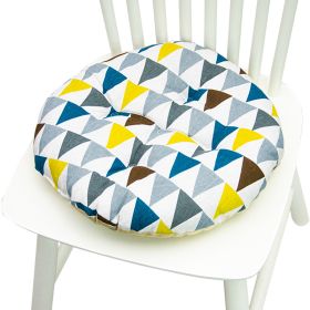 Printed Polyester Linen Cotton And Linen Five-circle Chair Cushion Bay Window Round (Option: 40CM Round 005-40x40cm)