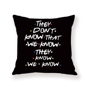 Black English Letter Pillow Cover Text (Option: 21514104-45x45cm)