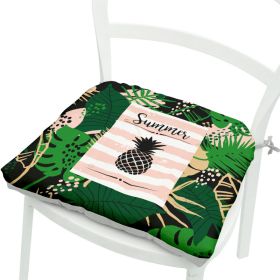 Green Leaves Geometric Polyester Chair Cushion Flowers And Plants (Option: Square 2 Leaves No 3-Velvet)