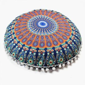 Flower Round Seat Cover Furniture Cushion Case (Option: Haqing Feather-43cm Diameter Pillowcase)