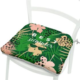 Green Leaves Geometric Polyester Chair Cushion Flowers And Plants (Option: Square 2 Leaves No 8-Velvet)