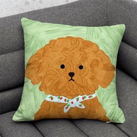 Cute Dog Cartoon Throw Pillow Dormitory Bedroom Square (Option: GG 1-30x 30cm-With pillow core)