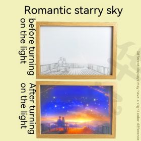 Ins Lighting Small Night Lamp Luminous Decorative Painting Bedroom Living Room Decoration (Option: Romantic starry sky-Medium size)