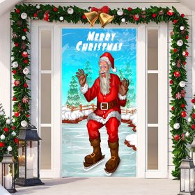 Christmas Festival Door Set Decorative Cloth (Option: SDMT128-Width 90cmx Height 200cm)