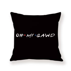 Black English Letter Pillow Cover Text (Option: 21514102-45x45cm)