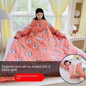 Multi-functional Lazy Quilt Student Dormitory Can Wear Sleeved Quilt (Option: Moss Password-Adult Pillow)