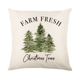 Christmas Pillow Polyester Pillowcase Linen Printing (Option: JYM1811-45x45cm)