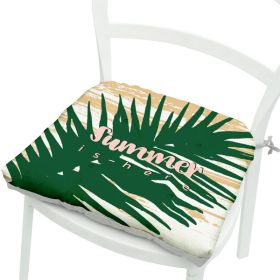 Green Leaves Geometric Polyester Chair Cushion Flowers And Plants (Option: Square 2 Leaves No 2-Velvet)