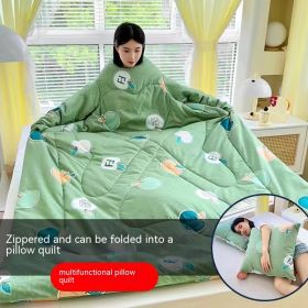 Multi-functional Lazy Quilt Student Dormitory Can Wear Sleeved Quilt (Option: Honey Fruit Green-Adult Pillow)