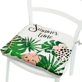 Green Leaves Geometric Polyester Chair Cushion Flowers And Plants (Option: Square 2 Leaves No 1-Velvet)