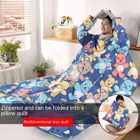 Multi-functional Lazy Quilt Student Dormitory Can Wear Sleeved Quilt (Option: Fashion Bear-Adult Pillow)