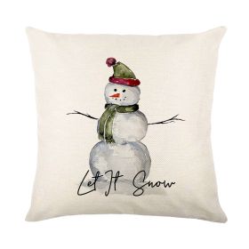 Christmas Pillow Polyester Pillowcase Linen Printing (Option: JYM1814-45x45cm)