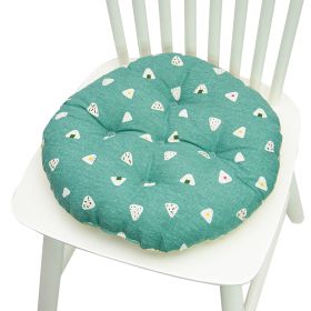 Printed Polyester Linen Cotton And Linen Five-circle Chair Cushion Bay Window Round (Option: 40CM Round 004-40x40cm)