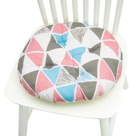 Printed Polyester Linen Cotton And Linen Five-circle Chair Cushion Bay Window Round (Option: 40CM Round 006-40x40cm)