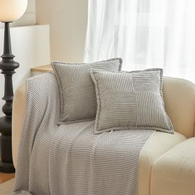 Solid Christmas Corduroy Corn Stripe Cushion Cover (Option: Light Gray-45x45cm)