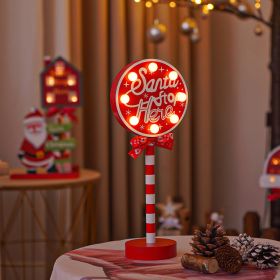 Christmas Road STOP Decorative Light Wooden (Option: Round STOP Sign-Warm Light)