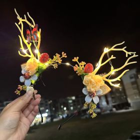 Christmas Decorative Head Hoop Luminous Antlers Party Decoration Supplies (Option: Butterfly Fairy Warm Light)