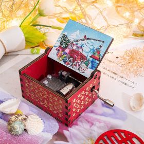 Wooden Hand-cranked Music Box Merry Christmas Music Ornaments (Option: Christmas 18-64x52x42mm)