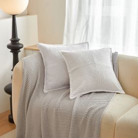 Solid Christmas Corduroy Corn Stripe Cushion Cover (Option: Pure White-45x45cm)