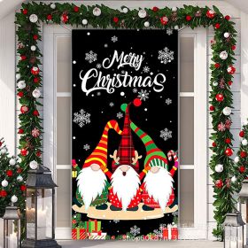 Christmas Door Width Happy New Year Santa Claus Door Curtain Background (Option: Type A)