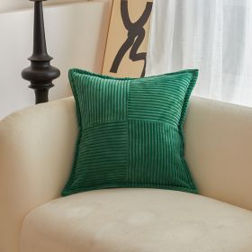 Solid Christmas Corduroy Corn Stripe Cushion Cover (Option: Christmas Green-45x45cm)