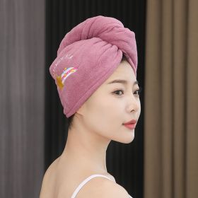 Female Strong Absorbent Quick-drying Towel Thick Coral Fleece Shower Cap (Option: Cameo Brown-25 × 65cm)