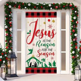 Christmas Curtain Decoration Hanging Cloth Background (Option: 16 Style-90x200cm)