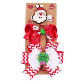 Christmas Children's Bow Barrettes Three Sets (Option: 4Color)