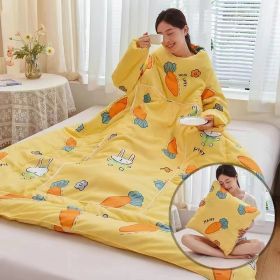 Multi-functional Lazy Quilt Student Dormitory Can Wear Sleeved Quilt (Option: Radish Rabbit-Adult Pillow)