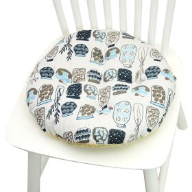 Printed Polyester Linen Cotton And Linen Five-circle Chair Cushion Bay Window Round (Option: 40m Round 007-40x40cm)