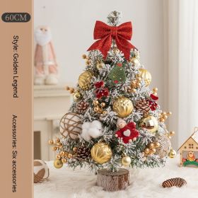 Decoration Christmas Tree Household Desk Ornaments (Option: Golden Legend 60cm With Lights)