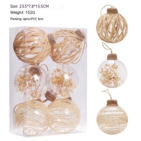 Christmas Ball Decorations Colorful Solid Color Sequined Tree Pendant (Option: Hemp Rope B Style 6cm6)