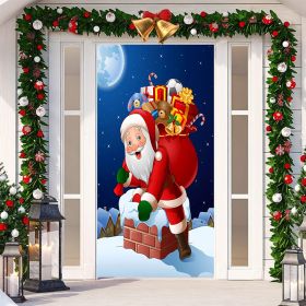 Christmas Festival Door Set Decorative Cloth (Option: SDMT132-Width 90cmx Height 200cm)